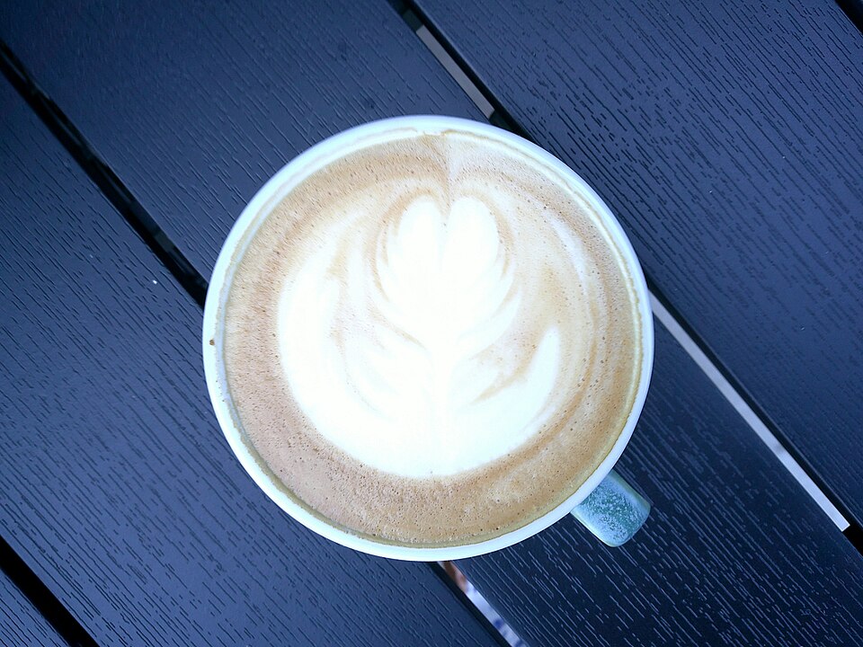 Latte with tulip latte art